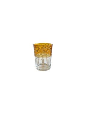Partylite Vintage Retired Global Fusion Amber Glass Gold Detail Trim
